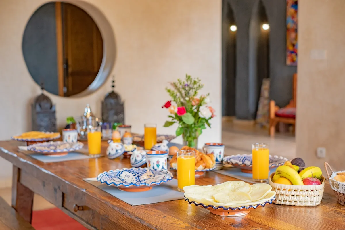 Petit déjeuner servi à la villa Aruba Essaouira