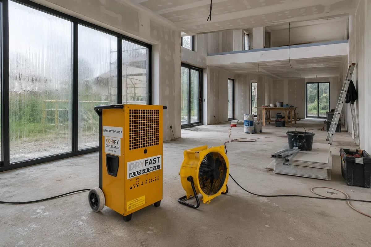 Déshumidificateur et ventilateur Co-Dry en action